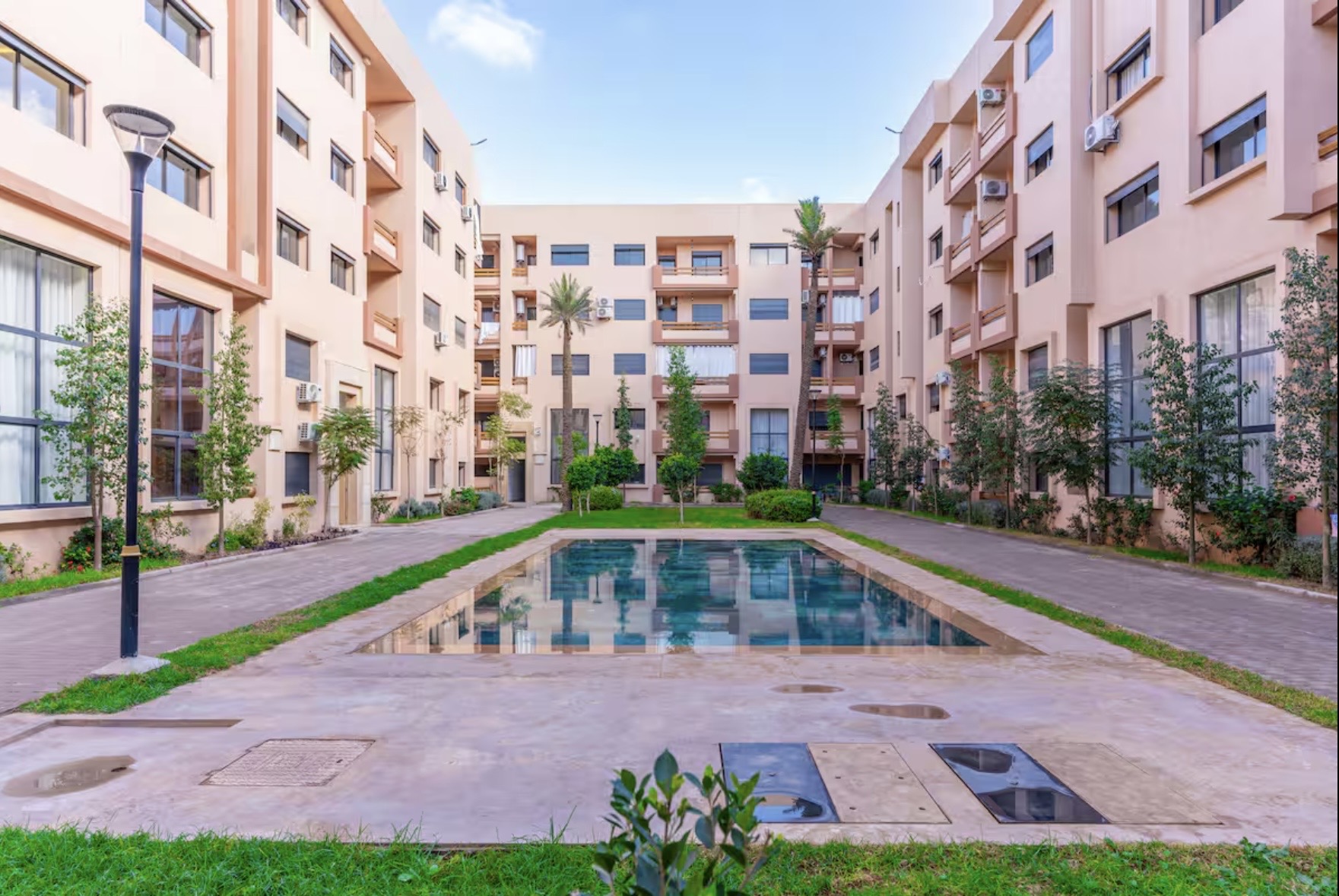 Vue principale du appartement 3 chambres à louer à Marrakech – Semlalia