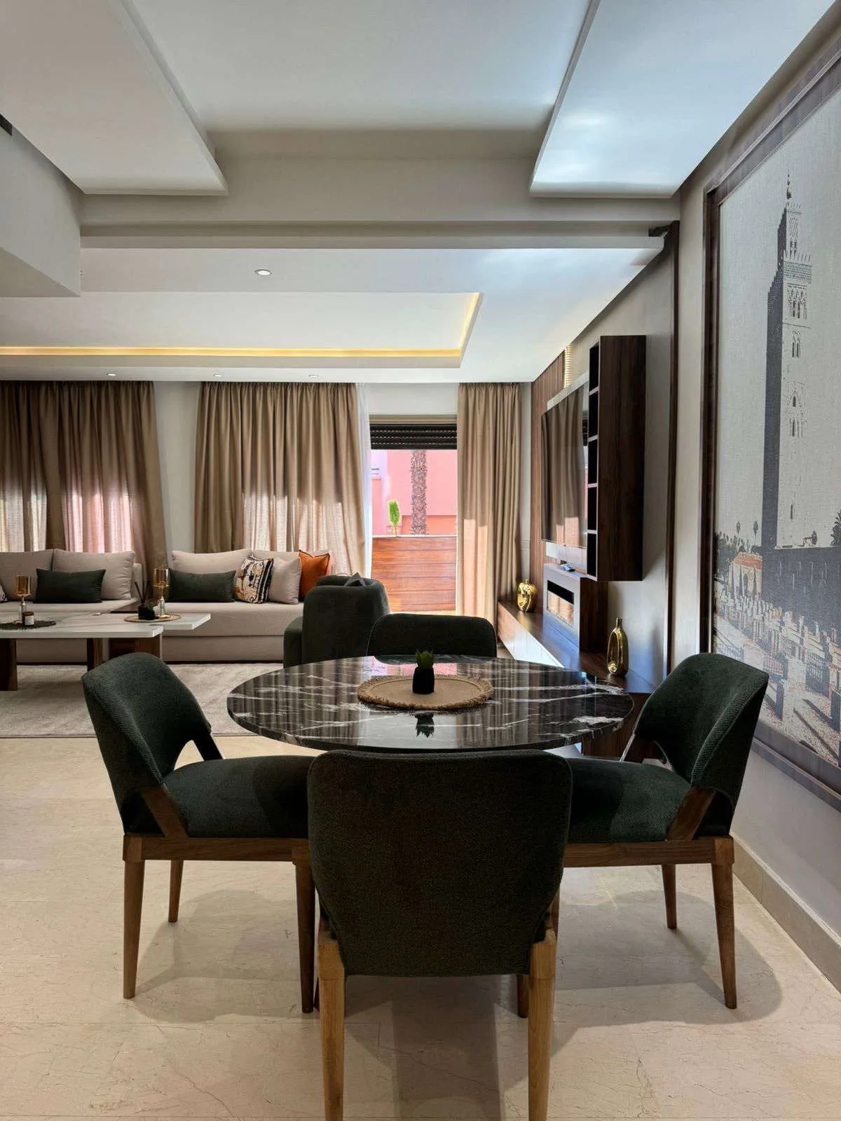 Vue principale du appartement 1 chambres à louer à Marrakech – Guéliz